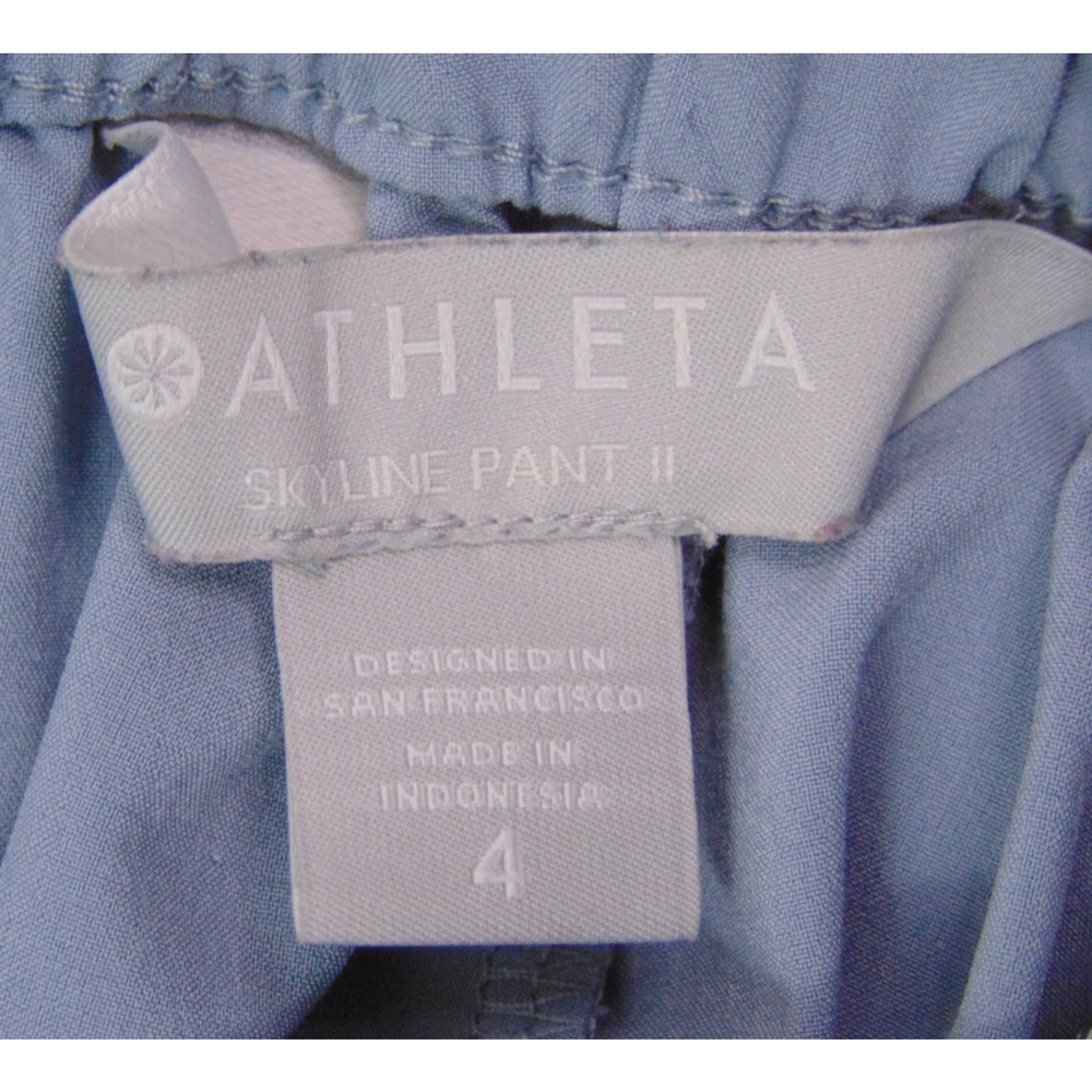 Athleta Skyline Pant II Womens 4 Periwinkle Blue Paperbag Waist Tie Belt Crop - Picture 11 of 11